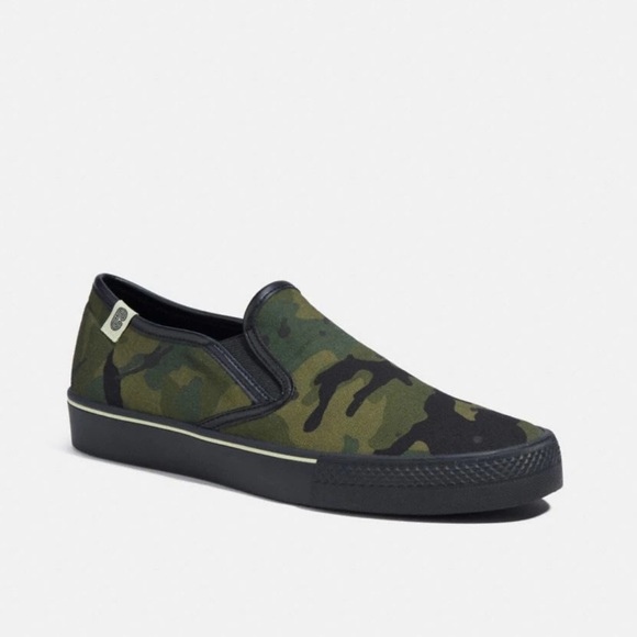 Coach Slip On Skate Sneaker In Camo Print CA011 Mens - Picture 3 of 16